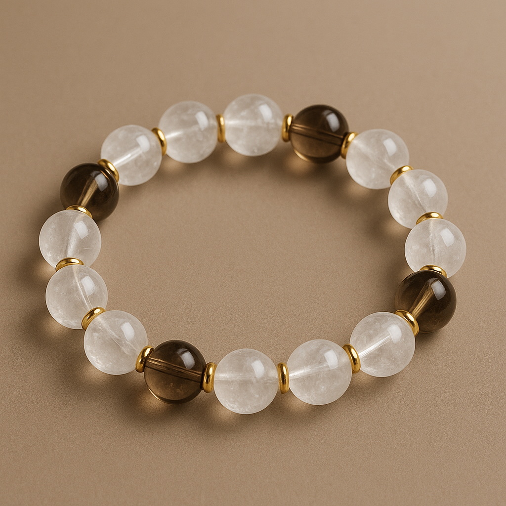 Smoky & Clear Quartz Bracelet
